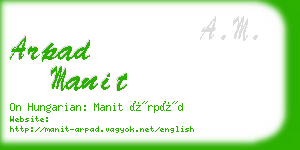 arpad manit business card